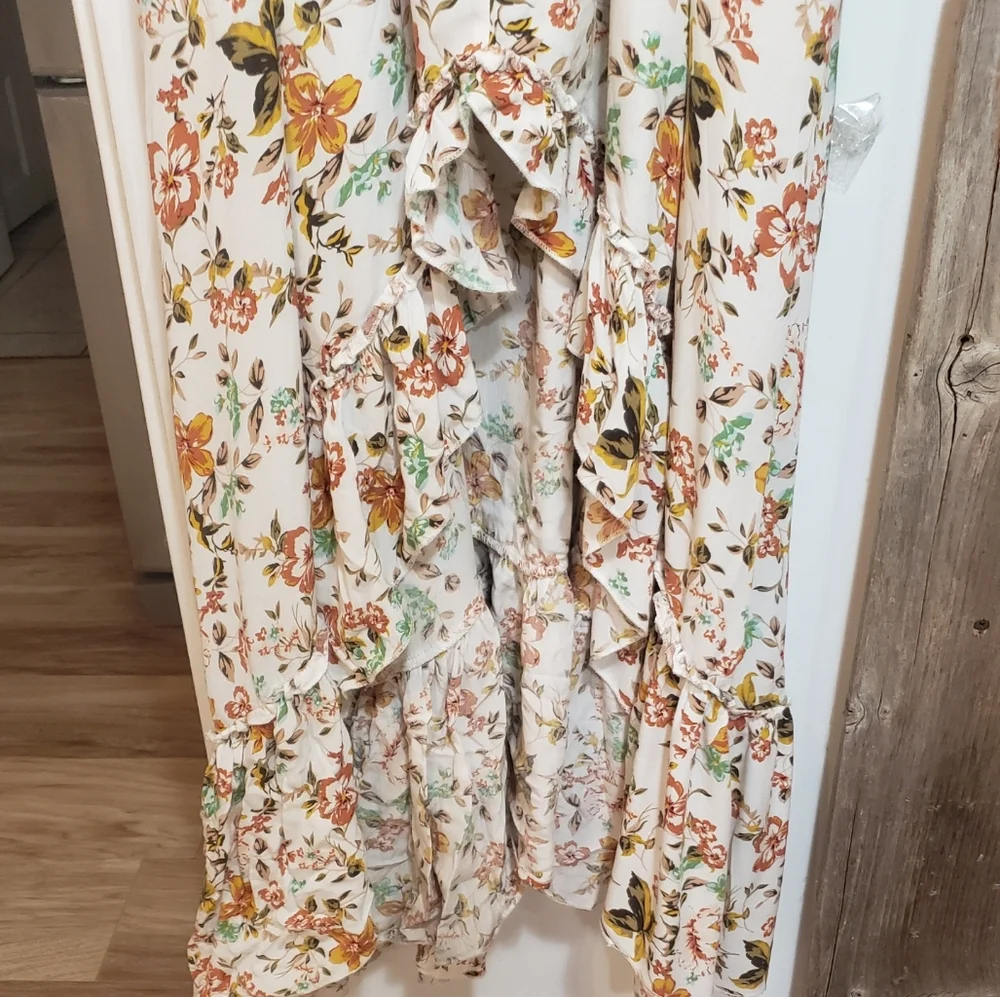 Petal And Pup Long Floral High Low Hemline Dress,ruffles,boho,size 8 - Picture 6 of 7